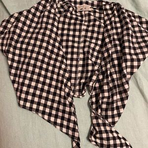 URBAN FRONT TIE PLAID SHIRT